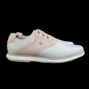 FootJoy Traditions 22 Light Gray Pink Spike Golf Shoes 97920 Women's Sz 6-10